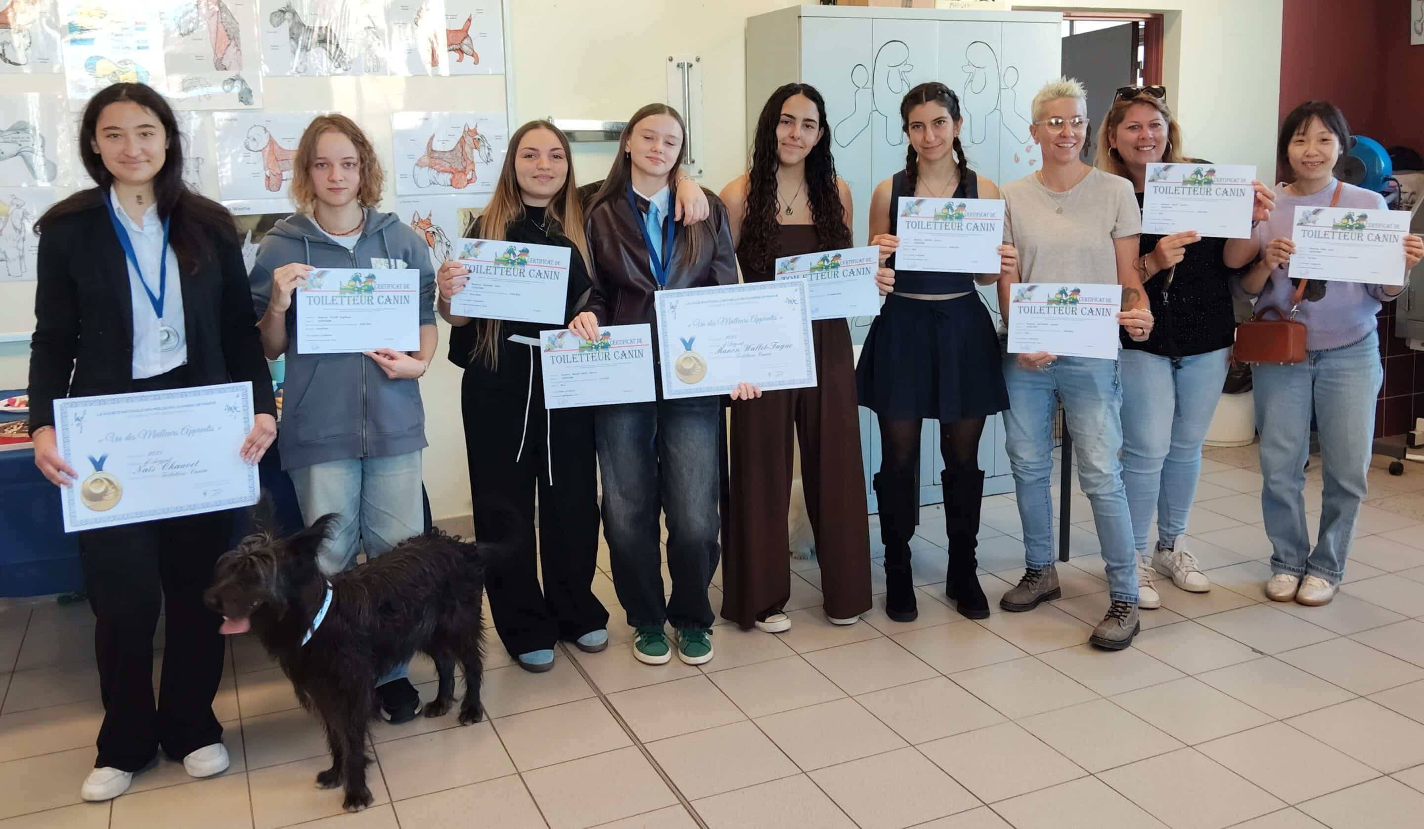 remise des diplômes CAP TOILETTEUR CANIN 2025 la ciotat cfbt